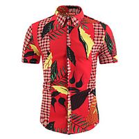 Men's Shirt Graphic Short Sleeve Casual Tops Simple Hawaiian Red miniinthebox - thumbnail
