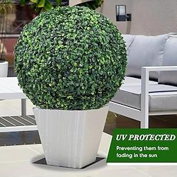 Topiary Ball Artificial Outdoor Boxwood Balls Topiary Lifelike Plants, Round Topiary For Indoor/Outdoor Decore, Sempre Verde Green Lightinthebox