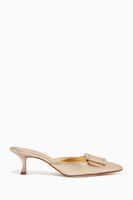 Maysale 50 Mules in Laminated Nappa Maysale 50 Mules in Laminated Nappa