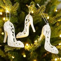 Christmas Decorations High Heels Snowflakes Feather Wings Angels Mini Christmas Pendants White Resin miniinthebox - thumbnail