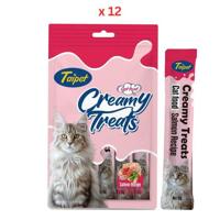 Taipet Cat Creamy Treats Salmon Flavor 15gx5pcs Pack Of 12