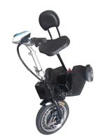 Megastar Megawheels 36V Electric Foldable 3 Wheels Mobility Tri Wheels Scooter With Backrest, Black - 335TR-BLK (UAE Delivery Only)