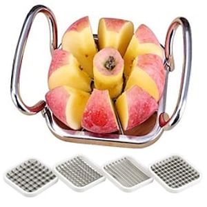 5 In 1 Multifunctional Stainless Steel Fruit Vegetable Slicer Potato Apple Cutter Fries Making Tool Kitchen Gadgets Accessories miniinthebox