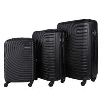 PARA JOHN 3-Piece Hard side ABS Luggage Trolley Set 20/24/28 Inch BLACK