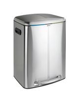 Wenko Pedal Bin Primo, Easy-Close, Stainless Steel 2 x 20 Liter