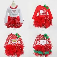 Toddler Girls' Sweater Dress Solid Color Santa Claus Long Sleeve Outdoor Christmas Gifts Adorable Daily Polyester Spring Fall Winter 3-7 Years White Pink Wine Lightinthebox - thumbnail