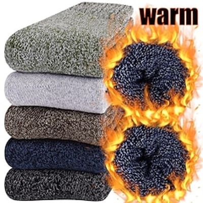 1 Pairs Thermal Socks For Men, Men's Thermal Socks Multipack Warm Socks Men Thermal Wool Warm Winter Socks For Men Thick Socks For Boots Wool Socks miniinthebox