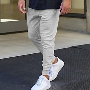 Men's Sweatpants Joggers Trousers Pocket Drawstring Elastic Waist Plain Comfort Breathable Outdoor Daily Going out Fashion Casual Black Red Lightinthebox