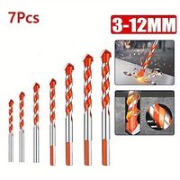 7pcs 3-12mm Carbide Drill Bits Set - Perfect For Drilling Tile, Concrete, Brick, Glass, Plastic  Wood! miniinthebox - thumbnail
