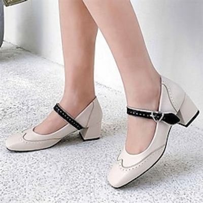 Women's Heels Flats Brogue Plus Size Cross Strap Heels Party Office Daily Ribbon Tie Stiletto Heel Square Toe Vacation Vintage Fashion Faux Leather Loafer Black Yellow Pink Lightinthebox