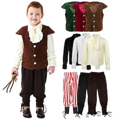 Retro Vintage Medieval Renaissance Outfits Vest Shirt Pirate Pants Pirate Viking Men's Drawstring Cosplay Costume Halloween Performance Party Halloween Vest Lightinthebox