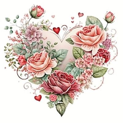 1pc Floral DIY Diamond Painting Flowers Heart Diamond Painting Handcraft Home Gift Without Frame miniinthebox