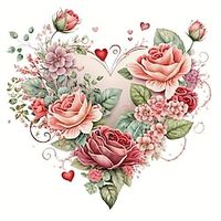 1pc Floral DIY Diamond Painting Flowers Heart Diamond Painting Handcraft Home Gift Without Frame miniinthebox - thumbnail
