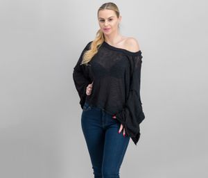 Womens Island Hacci Sweatshirt  Black