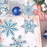 Snowflake Diamond Painting Keychains Diamond Art Christmas Ornaments DIY Diamond Snowflake Keychain Handmade Diamond Painting Christmas Ornaments Kits For Winter Christmas Party Decoration Lightinthebox - thumbnail