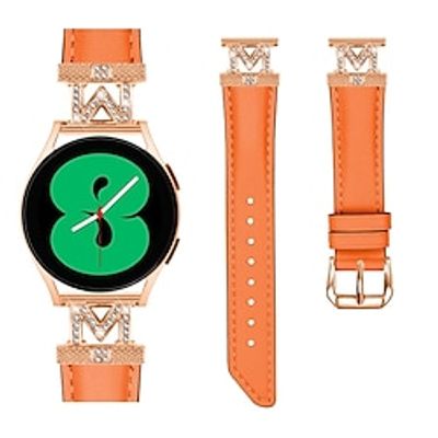 Watch Band for Samsung Galaxy Watch 6/5/4 40/44mm, Galaxy Watch 5 Pro 45mm, Galaxy Watch 4/6 Classic 42/46/43/47mm, Watch 3, Active 2, Gear S2 Genuine Leather Replacement  Strap Luxury Adjustable miniinthebox