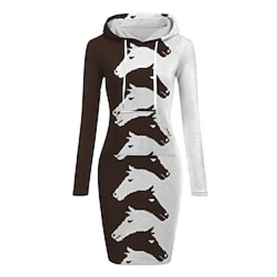 Women's Hoodie Dress Casual Dress Mini Dress Warm Active Outdoor Going out Weekend Hoodie Print Pocket Horse Loose Fit Black Purple Brown S M L XL XXL Lightinthebox Women's Hoodie Dress Casual Dress Mini Dress Warm Active Outdoor Going out Weekend Hoodie Print Pocket Horse Loose Fit Black Purple Brown S M L XL XXL Lightinthebox