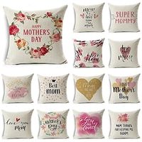 Mother's Day Double Side Cushion Cover 1PC Soft Decorative Square Throw Pillow Cover Cushion Case Pillowcase for Bedroom Livingroom Superior Quality Machine Washable Indoor Cushion for Sofa Couch Bed Chair miniinthebox - thumbnail
