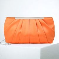 Women's Clutch Evening Bag Wristlet Silk Party Daily Holiday Chain Large Capacity Multi Carry Solid Color Silver Orange color Black Lightinthebox