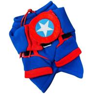 Hong Pet Captain America Suit-Blue-XS