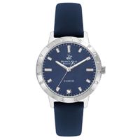 Beverly Hills Polo Club Women's Analog Display Watch & Leather Strap, Blue - BP3387C.399