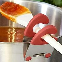 1pc Stainless Steel Pot Spoon Holder, Anti-Scald Silicone Grip Pot Clip Holder For Spoon, Kitchenware Bowl Clip, Cooking Utensils Tools, Spoon Stand Organizer Accessories, Kitchen Tongs Lightinthebox - thumbnail