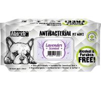 Absolute Pet Absorb Plus Antibacterial Pet Wipes Lavender 80 Sheets