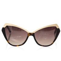 Frankie Morello Chic Cat Eye Sunglasses with Gold Accents (FR-22081)