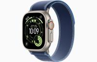 Apple Watch Ultra 3, GPS + Cellular, 49mm, Natural Titanium Case with Blue/Bright Blue Trail Loop