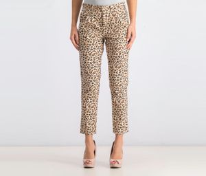 Womens LEOPARD Jeans  Tan Combo