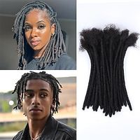 8Inch 30 Strands Synthetic Locs Extensions Dreadlock Extensions 0.6cm Afro Kinky Dreads Extensions for Men Women Lightinthebox - thumbnail