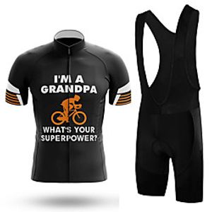 21Grams Men's Short Sleeve Cycling Jersey with Bib Shorts Summer Spandex Black Bike Quick Dry Moisture Wicking Sports Graphic Mountain Bike MTB Road Bike Cycling Clothing Apparel  Stretchy Lightinthebox
