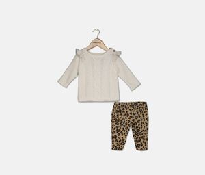 Baby Girls 2-Pc. Sweater & Fleece Leggings Set  Ivory Combo