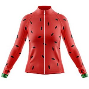 21Grams Women's Long Sleeve Cycling Jersey Spandex Polyester Red Polka Dot Funny Bike Top Mountain Bike MTB Road Bike Cycling Quick Dry Moisture Wicking Breathable Sports Clothing Apparel / Stretchy miniinthebox