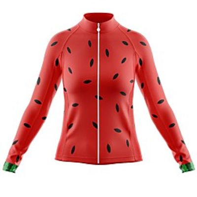 21Grams Women's Long Sleeve Cycling Jersey Spandex Polyester Red Polka Dot Funny Bike Top Mountain Bike MTB Road Bike Cycling Quick Dry Moisture Wicking Breathable Sports Clothing Apparel / Stretchy miniinthebox