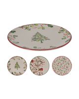 Homesmiths Christmas Plate Dia 21cm Stoneware Assorted 1 Piece