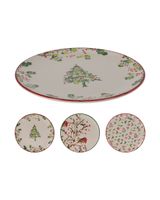 Homesmiths Christmas Plate Dia 21cm Stoneware Assorted 1 Piece