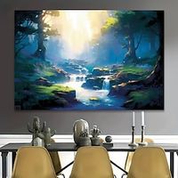 Landscape Wall Art Canvas Streams and Forests Prints and Posters Pictures Decorative Fabric Painting For Living Room Pictures No Frame miniinthebox