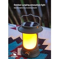 New LED Retro Camping Light Flood Lighting Outdoor Hangable Tent Light Solar Rechargeable Camping Light Lightinthebox - thumbnail