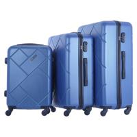 PARA JOHN 3-Piece Hard Side ABS Spinner Luggage Trolley Set 20/24/28 Inch BLUE