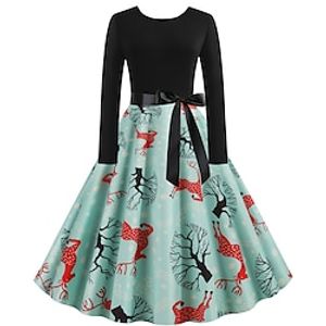 Santa Claus Christmas Dress Fancy Christmas Dress Women's 1950s Christmas Christmas New Year Christmas Eve Adults' Party Christmas New Year Eve Polyester Dress Lightinthebox