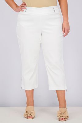 Womens Plus Size Capri Pants Bright White Womens Plus Size Capri Pants Bright White