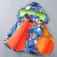 Kids Boys' Trench Coat Coat Long Sleeve Blue Yellow Army Green Camo Dinosaur Pocket Street Vacation Cool Sport 2-6 Years miniinthebox - thumbnail