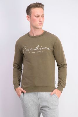 Mens Brand Logo New York Pullover Sweatshirt Olive Mens Brand Logo New York Pullover Sweatshirt Olive