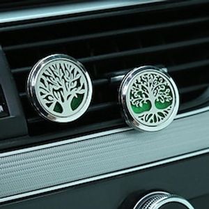 1pc Stainless Steel Aromatherapy Locket Car Diffuser Essential Oil Car Vent Clip Air Freshener Purifier With Pads Randomly Lightinthebox