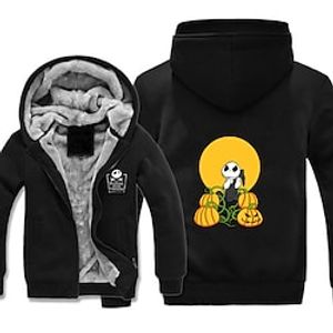 Inspired by The Nightmare Before Christmas Jack Skellington Anime Cartoon Manga Anime Graphic Outerwear For Men's Women's Unisex Adults' Hot Stamping 100% Polyester Casual Daily miniinthebox