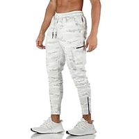 Men's Cargo Pants Trousers Elastic Waist Multi Pocket Solid Color Outdoor Sports Full Length Casual Sports Cotton Sports Slim ArmyGreen Camouflage Gray Micro-elastic  Drawstring  Elasticity Lightinthebox - thumbnail