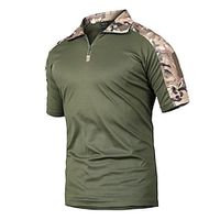 Men's Tactical Shirt Performance Polo Performance Shirt Hiking Shirt Zip Polo Lapel Short Sleeve Sports  Outdoor Vacation Going out Casual Daily Quick dry Breathable Soft Plain Black Green Activewear Lightinthebox - thumbnail