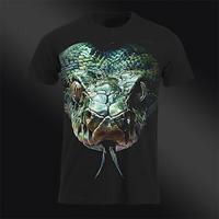 Animal Snake Black 1 Black 3 Black 2 T shirt Tee Men's Graphic Cotton Blend Shirt Sports Classic Shirt Short Sleeve Comfortable Tee Street Holiday Summer Fashion Designer Clothing S M L XL XXL XXXL Lightinthebox