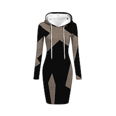 Women's Hoodie Dress Casual Dress Mini Dress Warm Active Outdoor Going out Weekend Hoodie Print Pocket Geometric Plaid Color Block Loose Fit Red khaki Gray S M L XL XXL Lightinthebox Women's Hoodie Dress Casual Dress Mini Dress Warm Active Outdoor Going out Weekend Hoodie Print Pocket Geometric Plaid Color Block Loose Fit Red khaki Gray S M L XL XXL Lightinthebox